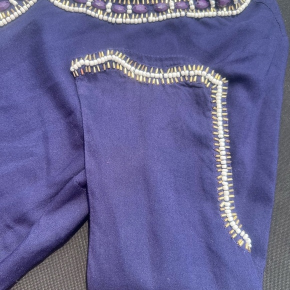 Lilly Pulitzer Sarah True Navy Beaded Embellished Tunic 3/4 Sleeve Dress. - Picture 8 of 11